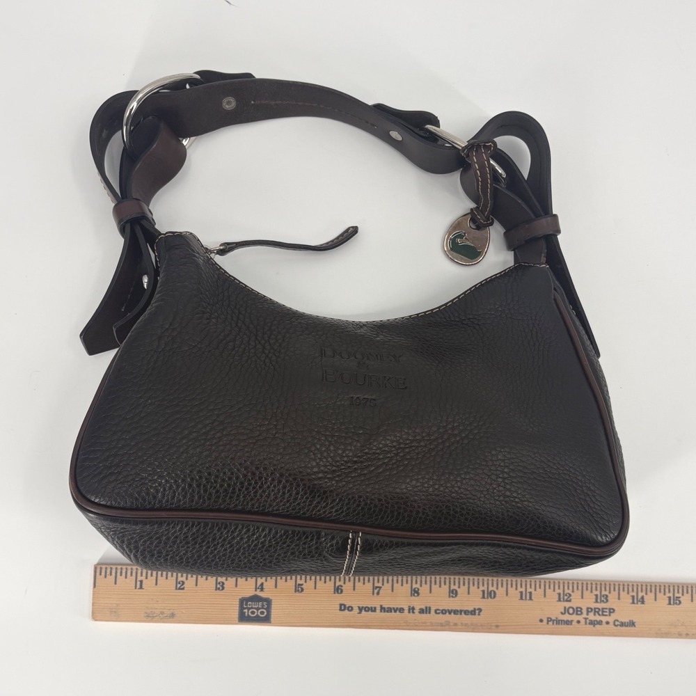 Dooney & Bourke Dark Brown Pebbled Leather Shoulder Bag Purse - Picture 8 of 9
